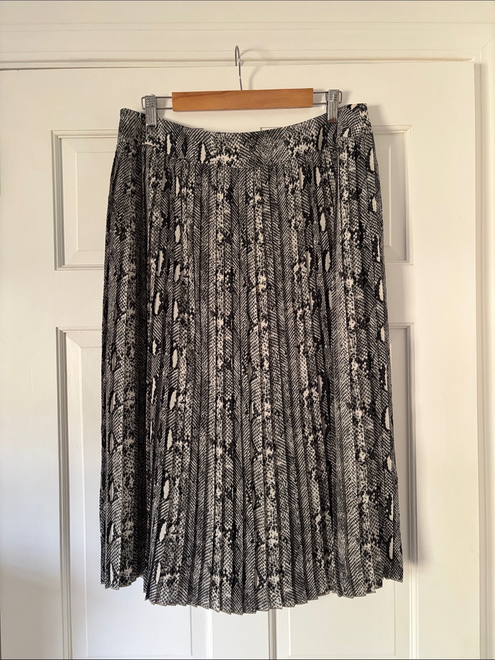 J. Crew Snakeskin Print Pleated Midi Skirt